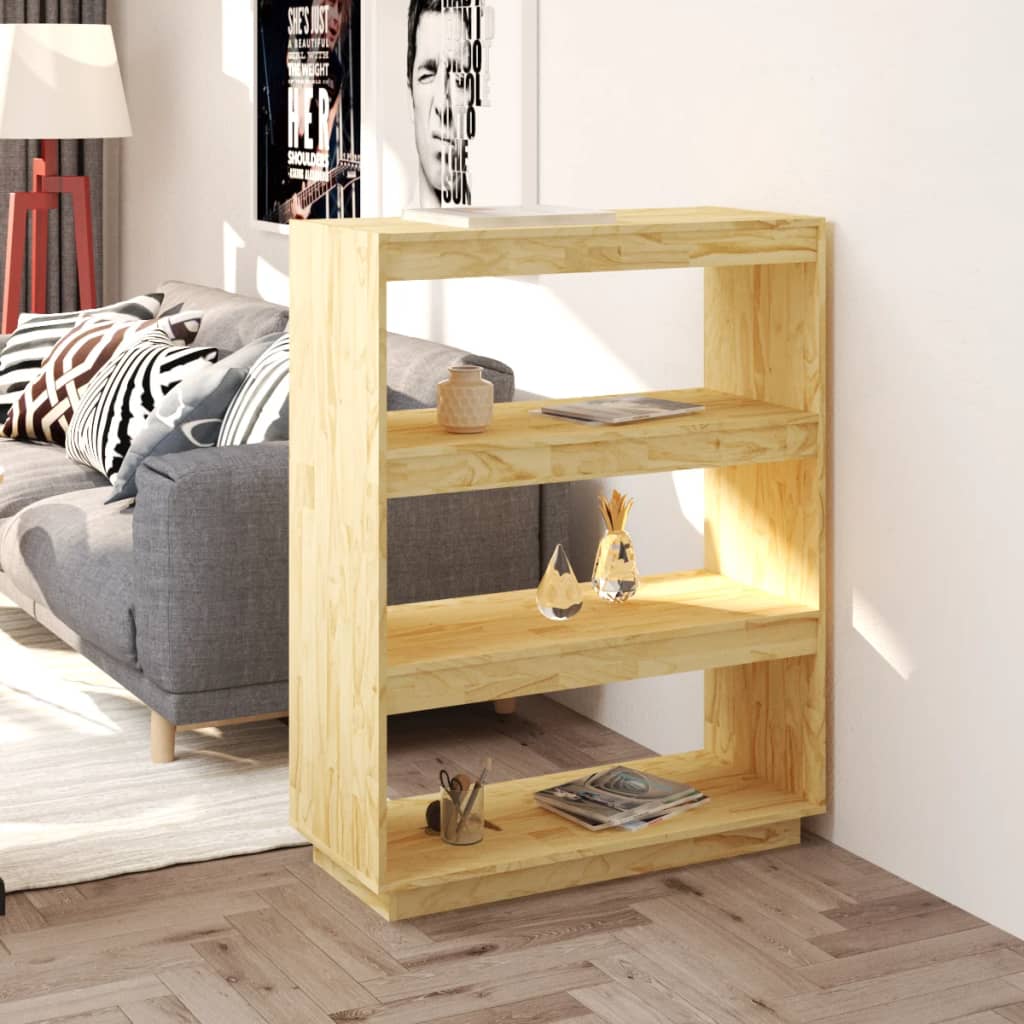 Aplusliving-Book Cabinet/Room Divider 80x35x103 cm Solid Pinewood