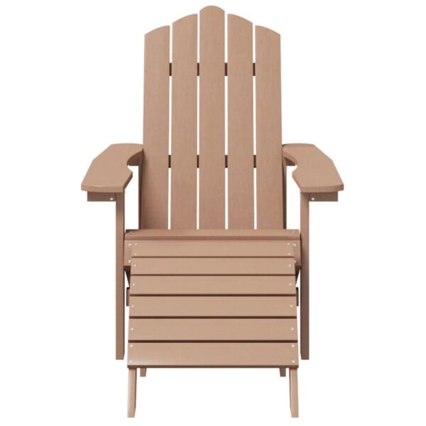 Aplusliving-Garden Adirondack Chair with Footstool HDPE Brown