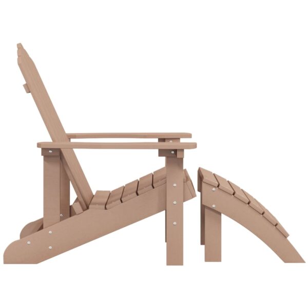 Aplusliving-Garden Adirondack Chair with Footstool HDPE Brown