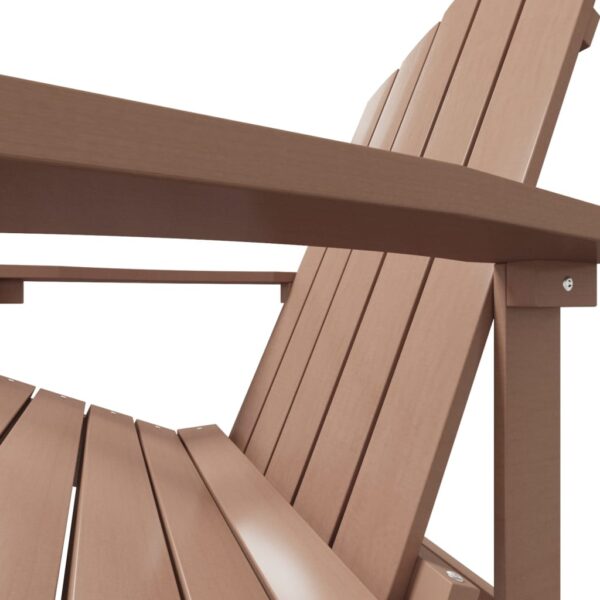 Aplusliving-Garden Adirondack Chair with Footstool HDPE Brown