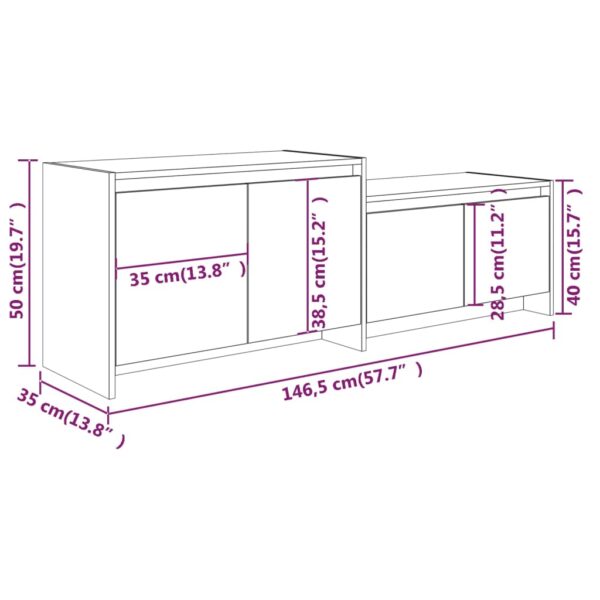 Aplusliving-TV Cabinet Sonoma Oak 146.5x35x50 cm Engineered Wood