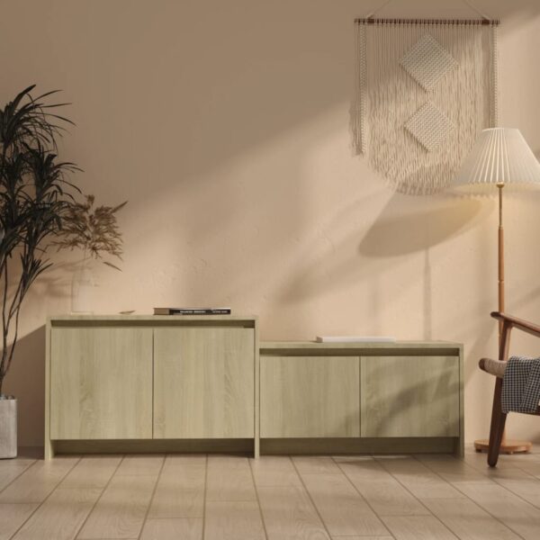 Aplusliving-TV Cabinet Sonoma Oak 146.5x35x50 cm Engineered Wood