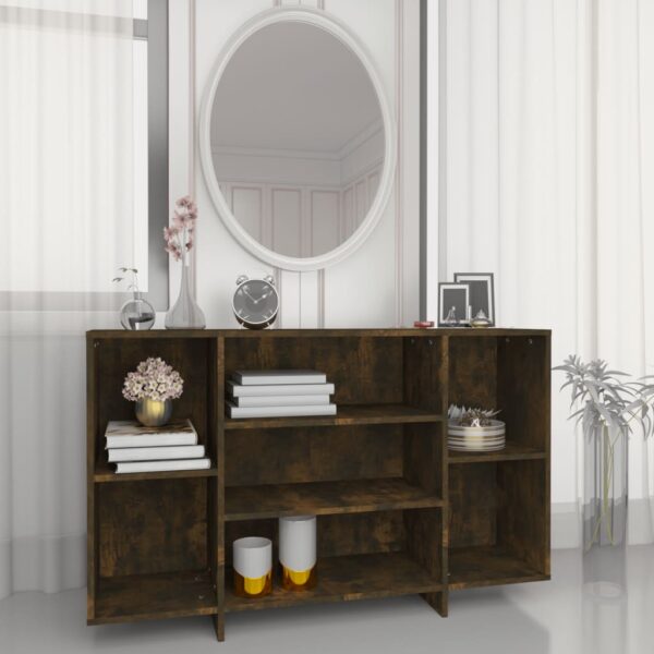 Aplusliving-Sideboard Smoked Oak 120x30x75 cm Engineered Wood