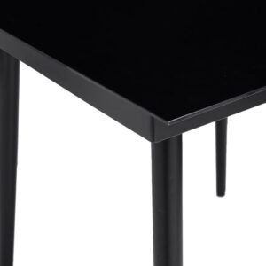 Aplusliving-Garden Dining Table Black 140x70x74 cm Steel and Glass