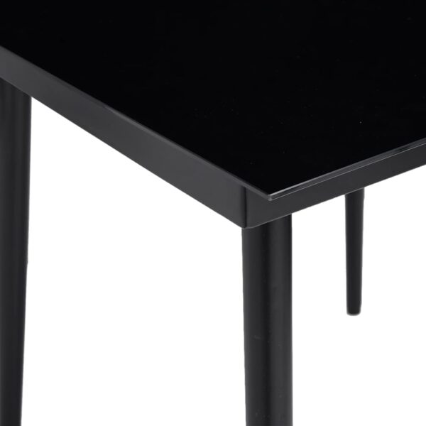 Aplusliving-Garden Dining Table Black 140x70x74 cm Steel and Glass