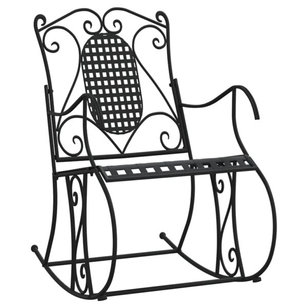Aplusliving-Rocking Bench 84 cm Black Steel