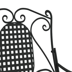 Aplusliving-Rocking Bench 84 cm Black Steel