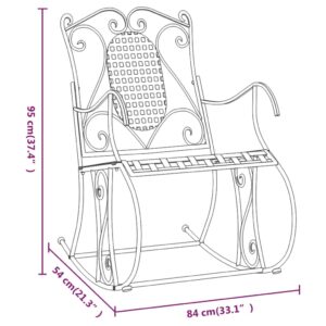 Aplusliving-Rocking Bench 84 cm Black Steel