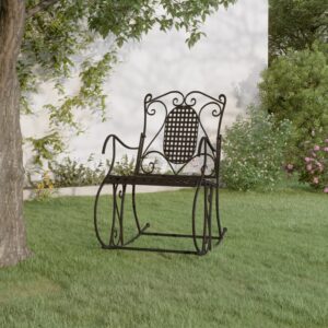 Aplusliving-Rocking Bench 84 cm Black Steel