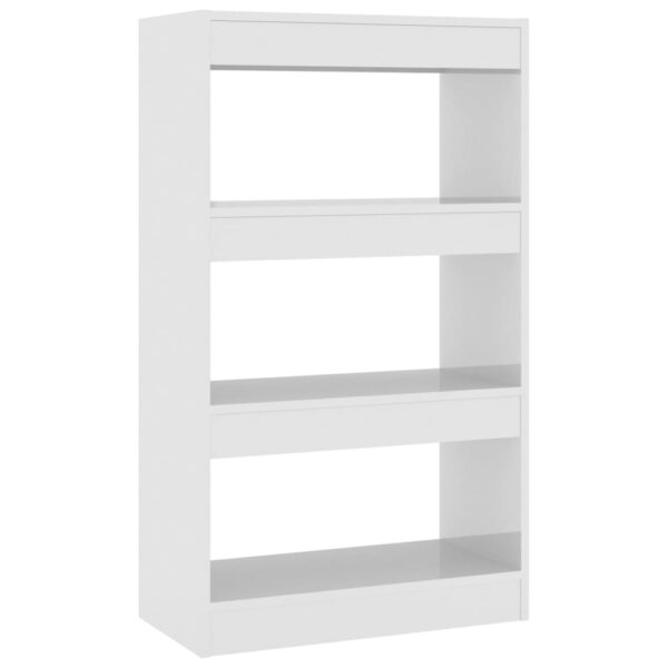 Aplusliving-Book Cabinet/Room Divider High Gloss White 60x30x103 cm Engineered Wood
