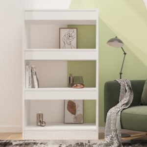 Aplusliving-Book Cabinet/Room Divider High Gloss White 60x30x103 cm Engineered Wood