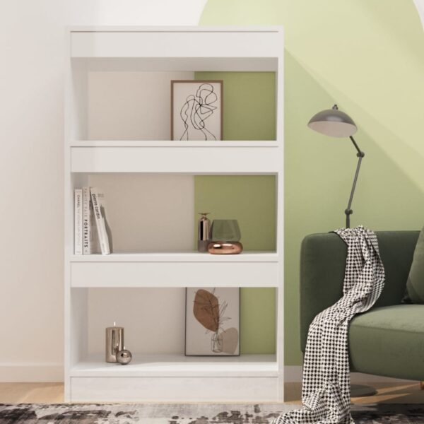 Aplusliving-Book Cabinet/Room Divider High Gloss White 60x30x103 cm Engineered Wood