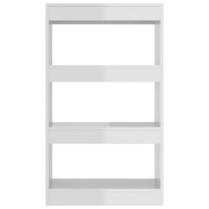 Aplusliving-Book Cabinet/Room Divider High Gloss White 60x30x103 cm Engineered Wood