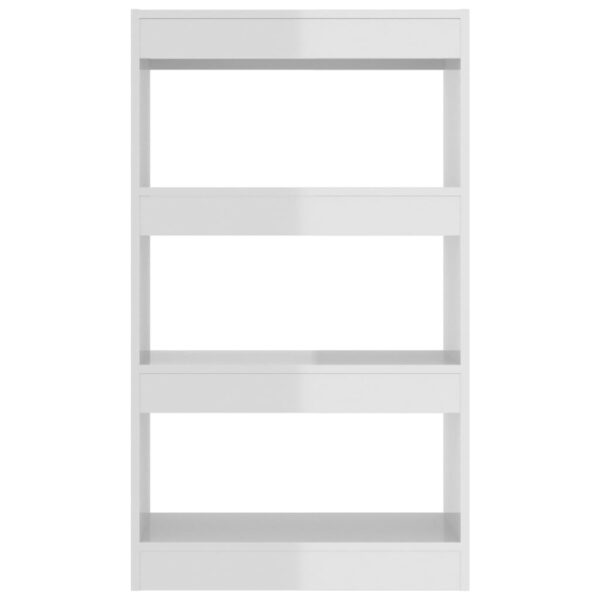 Aplusliving-Book Cabinet/Room Divider High Gloss White 60x30x103 cm Engineered Wood
