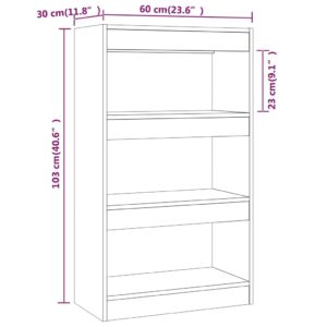 Aplusliving-Book Cabinet/Room Divider High Gloss White 60x30x103 cm Engineered Wood