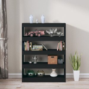 Aplusliving-Book Cabinet/Room Divider Black 100x30x135 cm