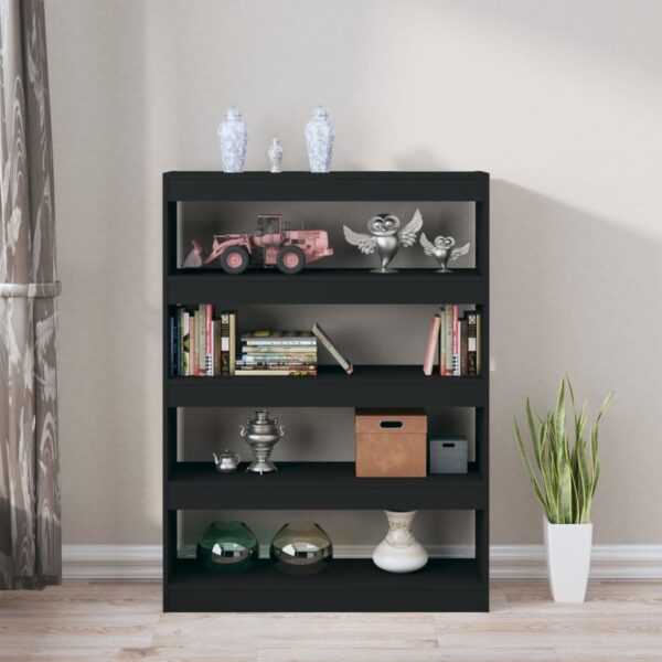 Aplusliving-Book Cabinet/Room Divider Black 100x30x135 cm