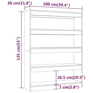 Aplusliving-Book Cabinet/Room Divider Black 100x30x135 cm