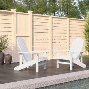 Aplusliving-Garden Adirondack Chairs 2 pcs HDPE White