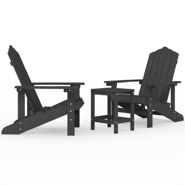 Aplusliving-Garden Adirondack Chairs with Table HDPE Anthracite