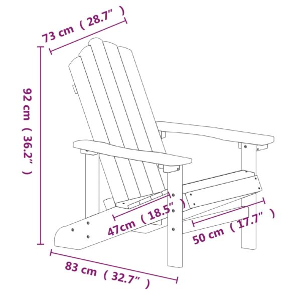 Aplusliving-Garden Adirondack Chairs with Table HDPE Anthracite