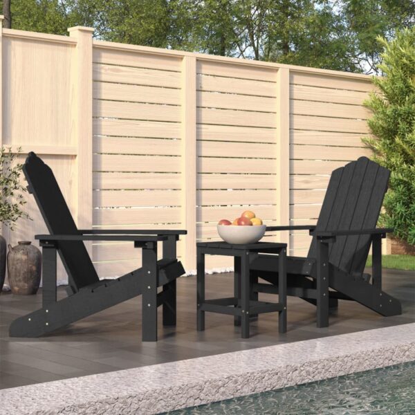 Aplusliving-Garden Adirondack Chairs with Table HDPE Anthracite