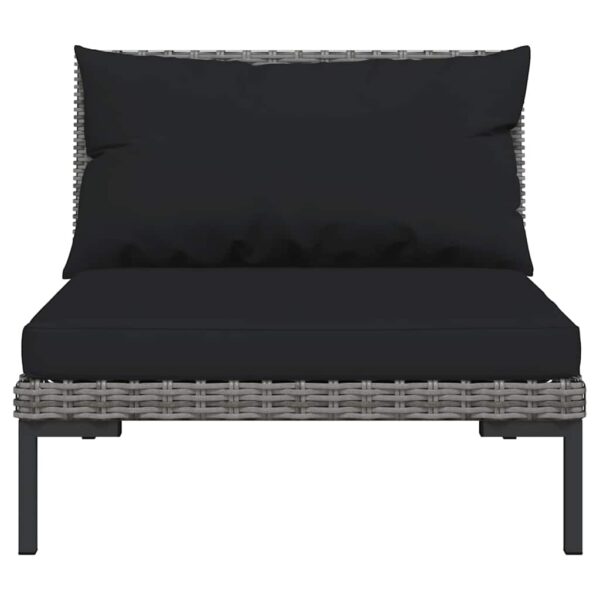 Aplusliving-Garden Sofas 3pcs with Cushions Half Round Poly Rattan