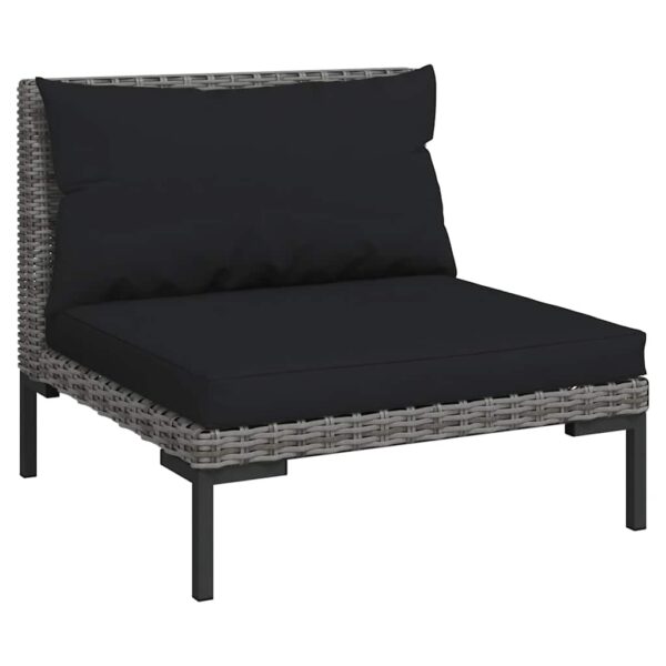 Aplusliving-Garden Sofas 3pcs with Cushions Half Round Poly Rattan