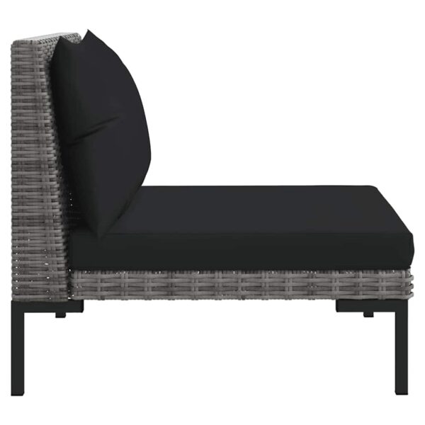 Aplusliving-Garden Sofas 3pcs with Cushions Half Round Poly Rattan