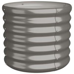 Aplusliving-Garden Planter Powder-coated Steel 40x40x36 cm Grey