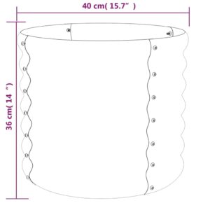 Aplusliving-Garden Planter Powder-coated Steel 40x40x36 cm Grey