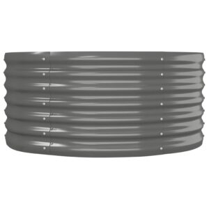 Aplusliving-Garden Raised Bed Powder-Coated Steel 152x80x36 cm Grey