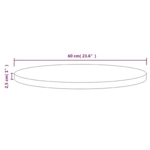 Aplusliving-Table Top Ø60x2.5 cm Solid Wood Pine
