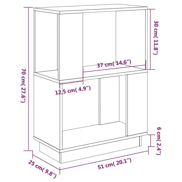 Aplusliving-Book Cabinet/Room Divider 51x25x70 cm Solid Wood Pine