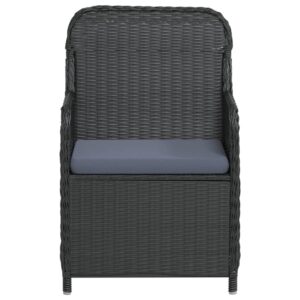 Aplusliving-3 Piece Garden Dining Set with Cushions Black