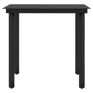 Aplusliving-3 Piece Garden Dining Set with Cushions Black
