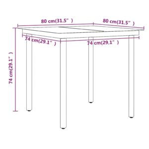 Aplusliving-3 Piece Garden Dining Set with Cushions Black