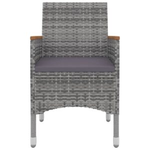 Aplusliving-3 Piece Garden Dining Set with Cushions Poly Rattan and Glass