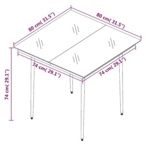 Aplusliving-3 Piece Garden Dining Set with Cushions Poly Rattan and Glass
