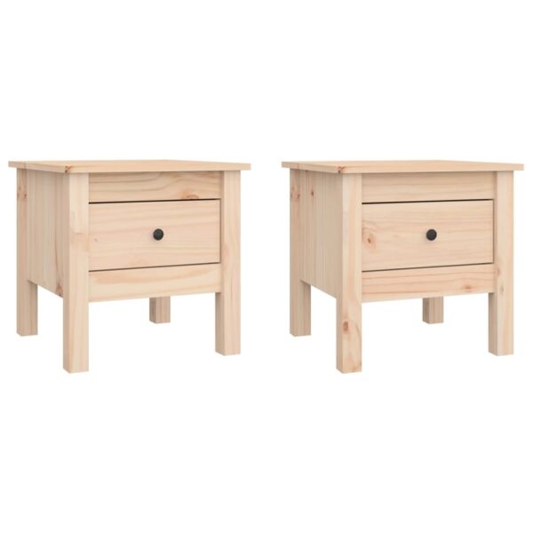 Aplusliving-Side Tables 2 pcs 40x40x39 cm Solid Wood Pine