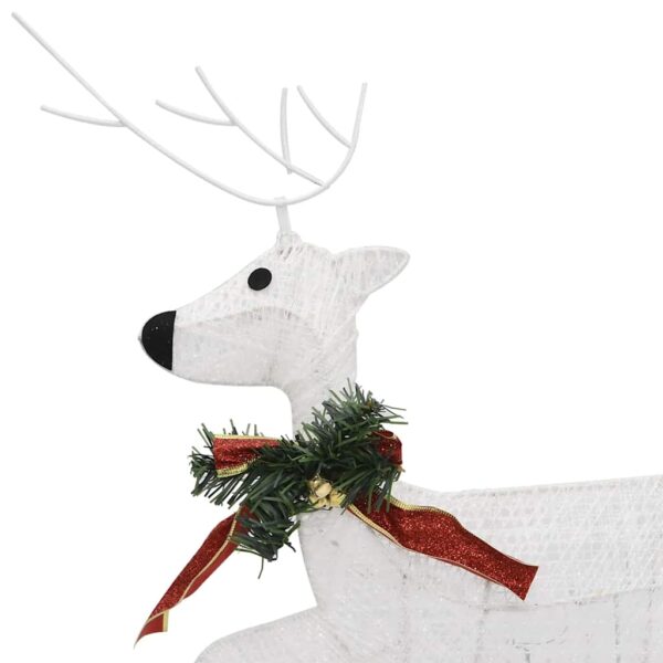 Aplusliving-Reindeer & Sleigh Christmas Decoration 60 LEDs Outdoor White