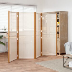 Aplusliving-4-Panel Room Divider Cream White 280x180 cm