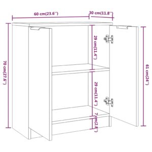 Aplusliving-Sideboard Black 60x30x70 cm Engineered Wood
