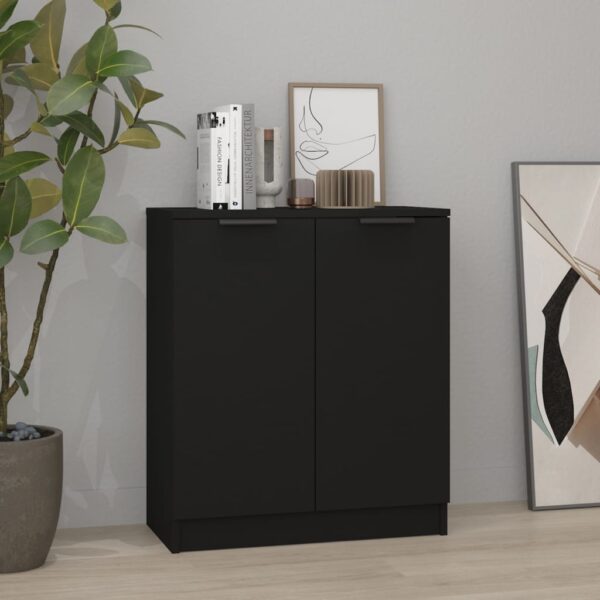 Aplusliving-Sideboard Black 60x30x70 cm Engineered Wood