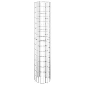 Aplusliving-Circular Gabion Pole Galvanised Steel Ø30x150 cm