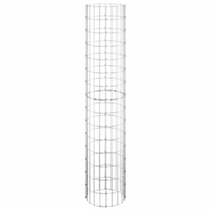 Aplusliving-Circular Gabion Pole Galvanised Steel Ø30x150 cm