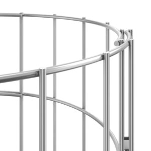 Aplusliving-Circular Gabion Pole Galvanised Steel Ø30x150 cm