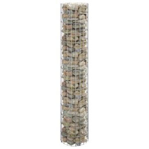 Aplusliving-Circular Gabion Pole Galvanised Steel Ø30x150 cm