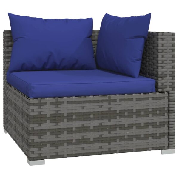Aplusliving-4 Piece Garden Lounge Set with Cushions Poly Rattan Grey