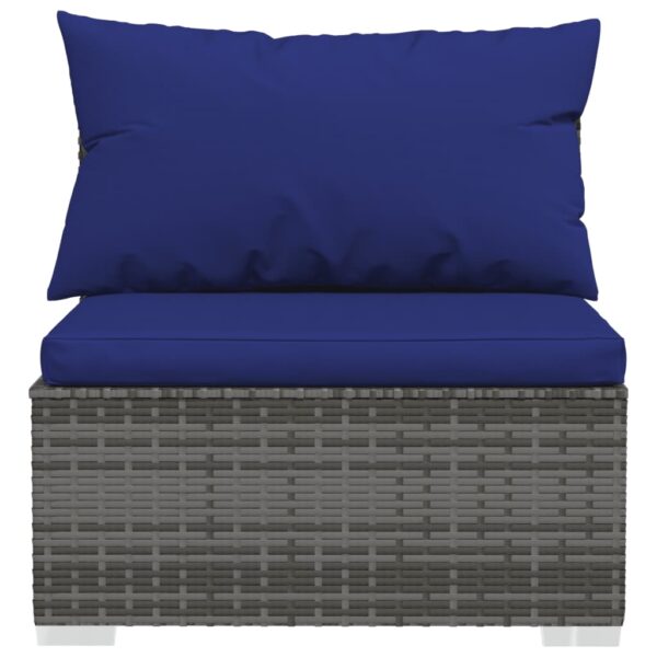 Aplusliving-4 Piece Garden Lounge Set with Cushions Poly Rattan Grey